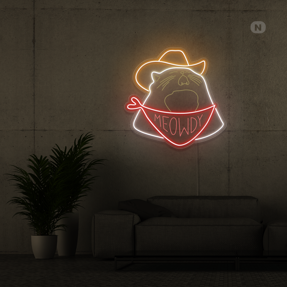 Neonskilt Cowboykatt