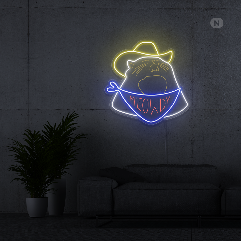Neonskilt Cowboykatt