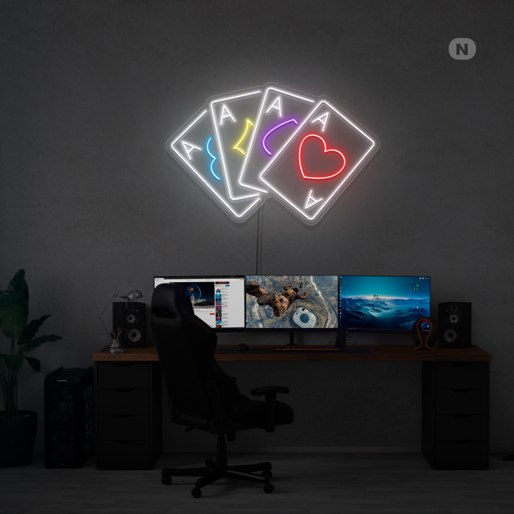 Neonskilt Spillkort