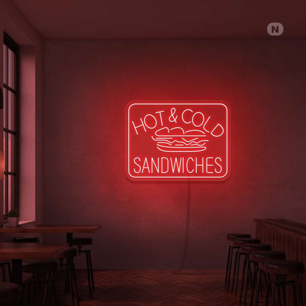 Neonskilt Hot & Cold Sandwiches
