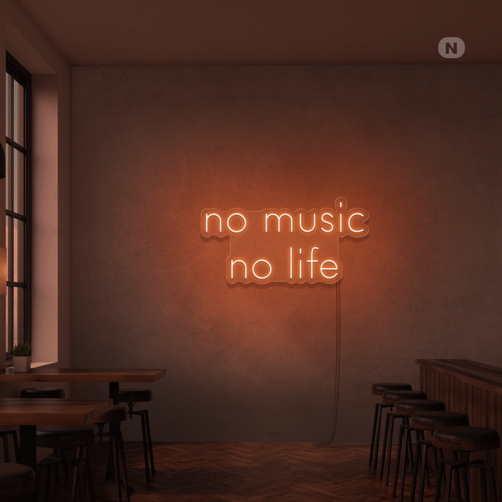 Neonskilt No Music No Life