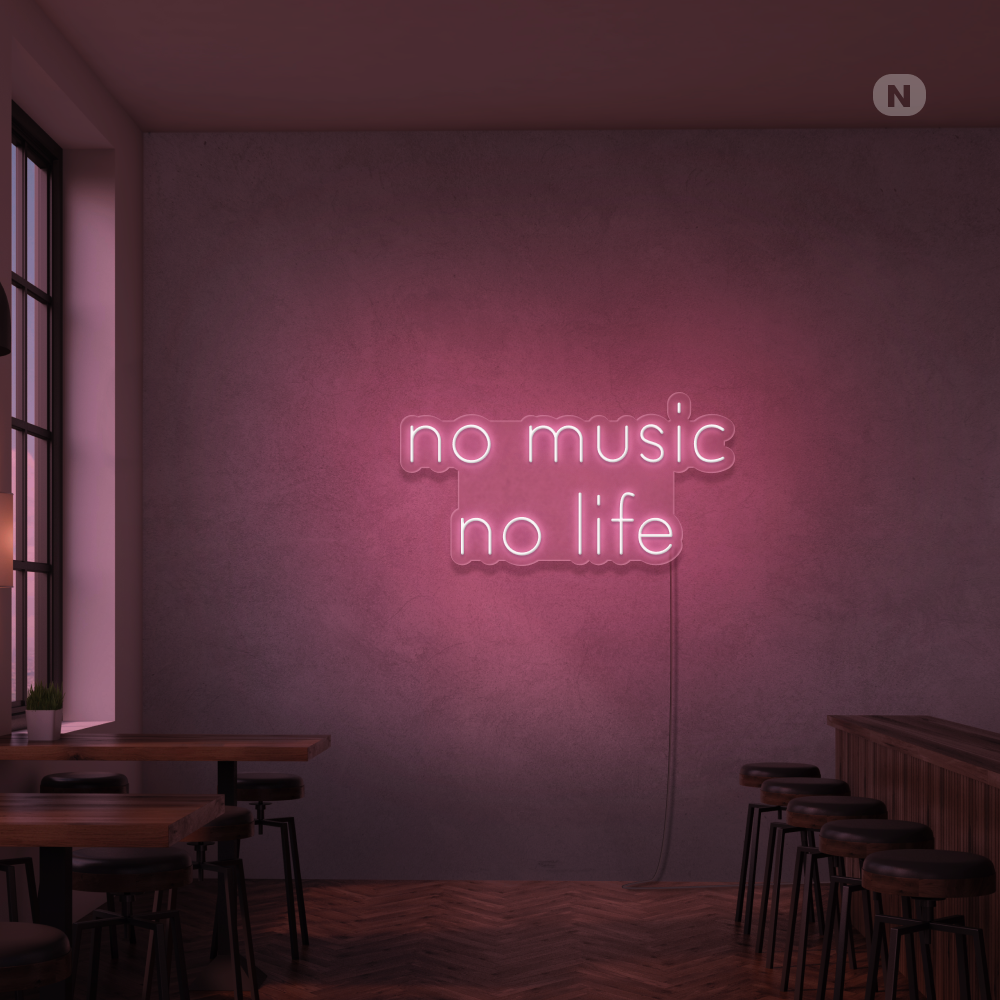 Neonskilt No Music No Life