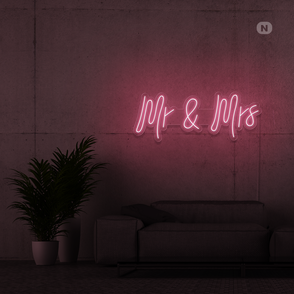 Neonskilt Mr & Mrs