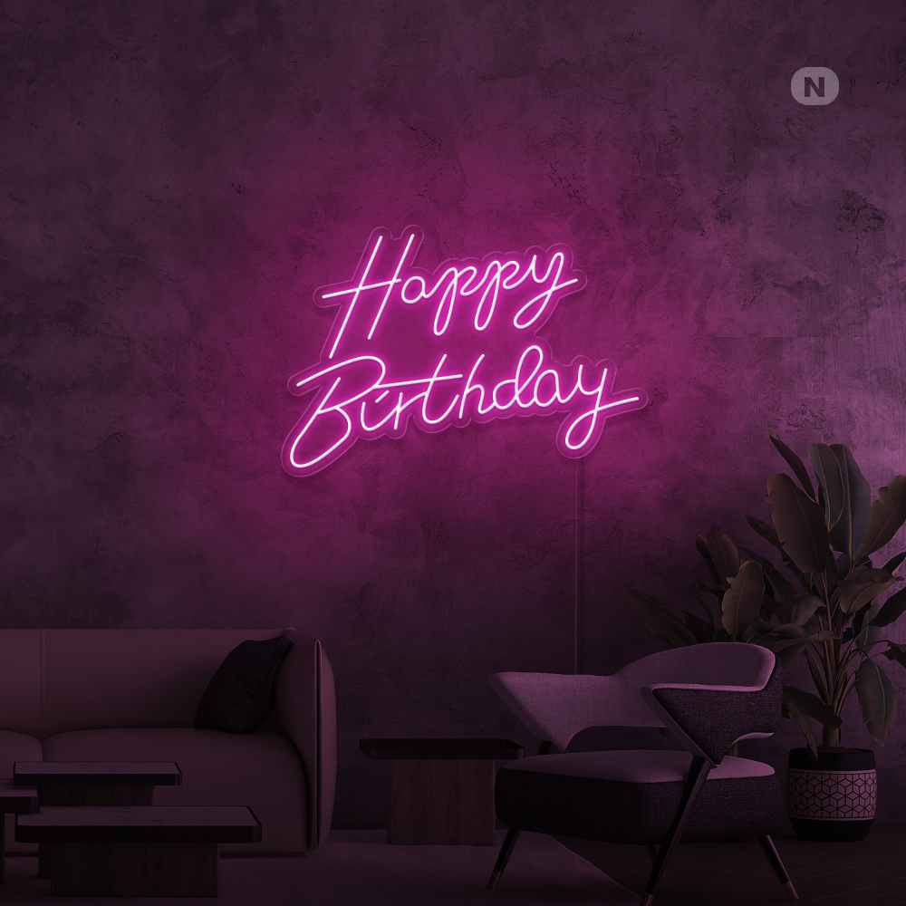 Neonskilt Happy Birthday