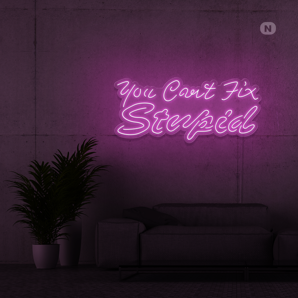 Neonskilt you can't fix stupid